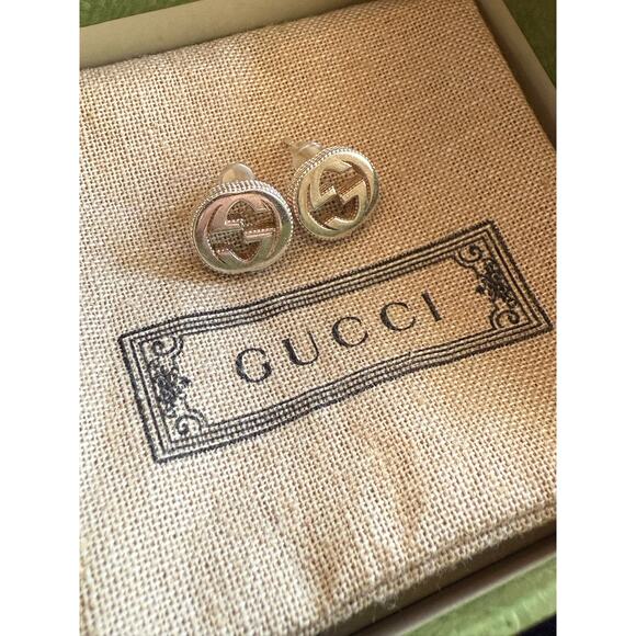 Gucci GG Interlocking 925 Sterling Silver Earrings*Full Inclusion*Dustbag/Box - Picture 3 of 7